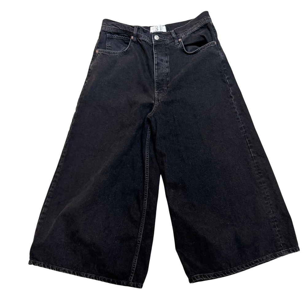 Free People We The Free Thirty-One Wide Leg Culotte Jeans Black Size 31 Cotton - Picture 2 of 9